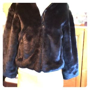 faux fur jacket. perfect cond
